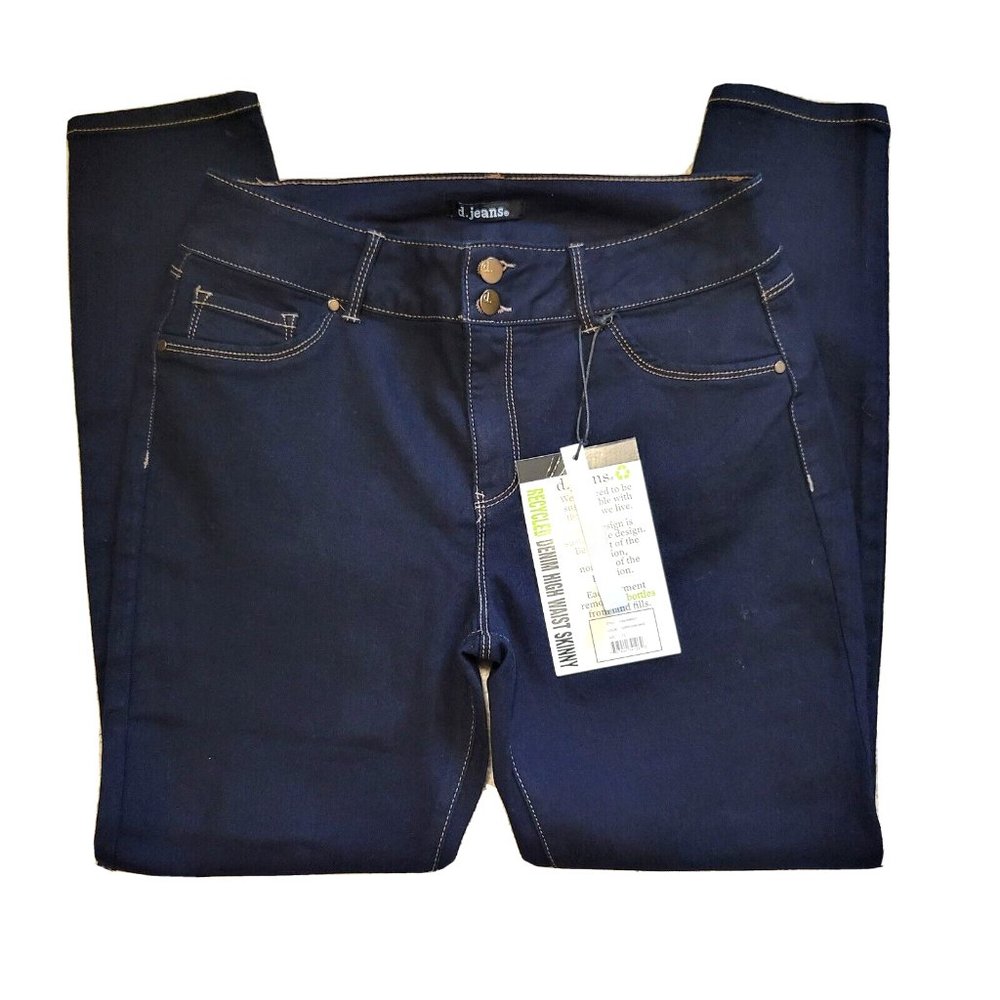 D. Jeans 12 NWT Women's High Waist Skinny Super Dark Rinse Recycled Stretch